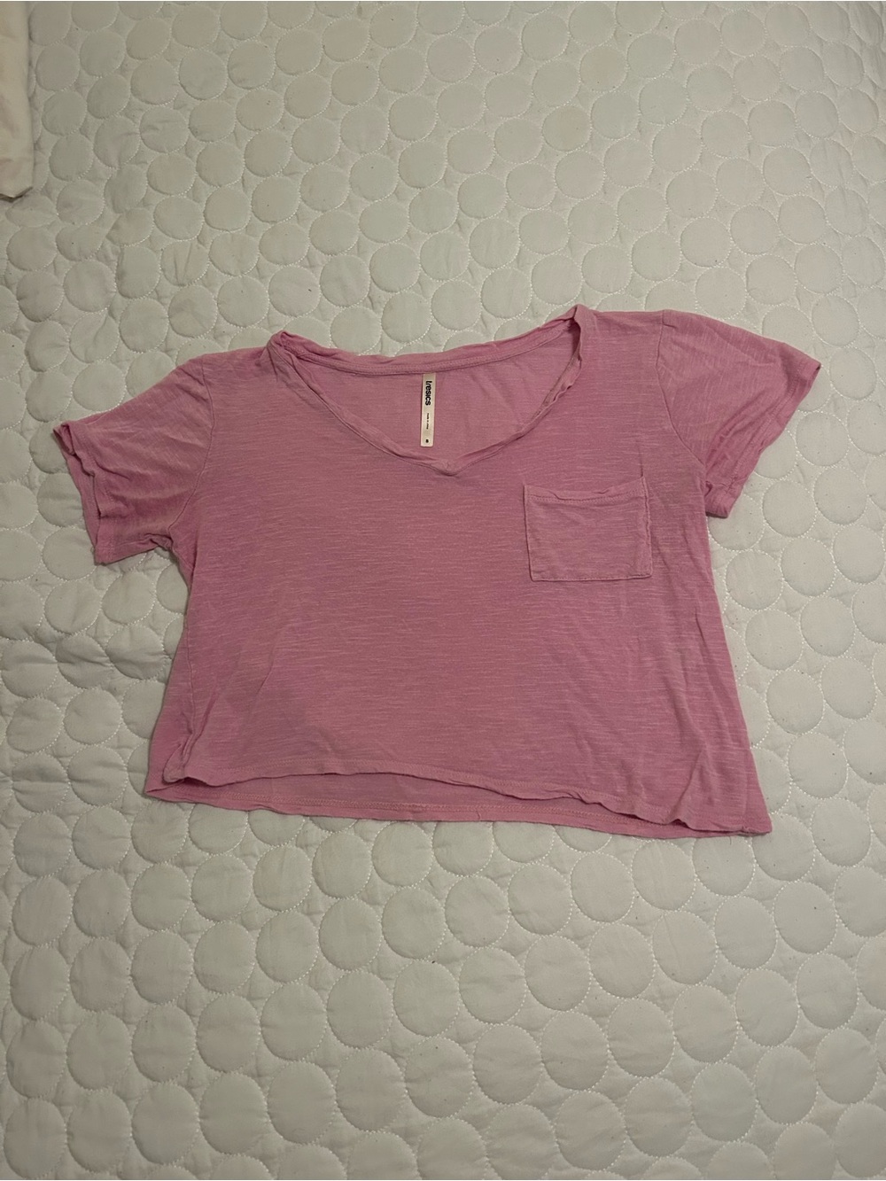 Women’s Pink Cropped Pocket Tee